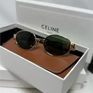 Celine | Accessories | Nib Celine Triomphe Cl4235u Gold  display picture 2